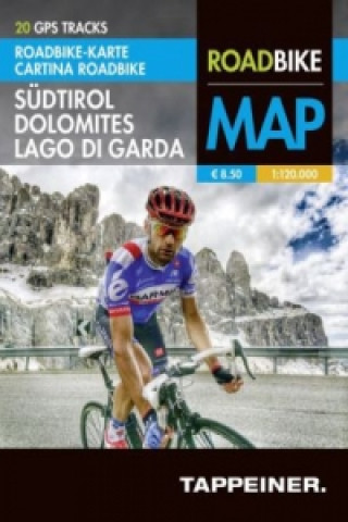 Roadbike Karte Südtirol Dolomites Lago di Garda mit 50 GPS Tracks + App, m. 1 Beilage