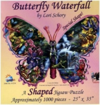 Schmetterling am Wasserfall (Konturenpuzzle)