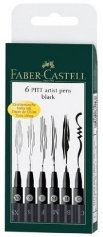 Tuschestift PITT artist pen schwarz 6er Etui