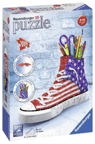 Ravensburger 3D Puzzle 12549 Sneaker American Style - Praktischer Stiftehalter - 108 Teile - Schreibtisch-Organizer für Kinder ab 8 Jahren (Hra)
