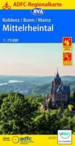 ADFC-Regionalkarte Koblenz/Bonn/Mainz Mittelrheintal 1:75.000, reiß- und wetterfest, mit GPS-Tracks-Download