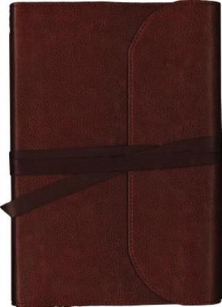 NKJV, Journal the Word Bible, Large Print, Premium Leather, Brown, Red Letter