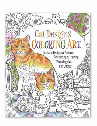 Cat Designs Coloring Art Adult Coloring Book