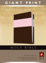 Holy Bible, Giant Print NLT, TuTone (Red Letter, LeatherLike, Pink/Brown)