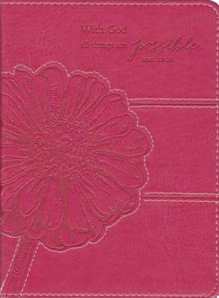 Pink Lux-leather Journal With God Matt 19:26