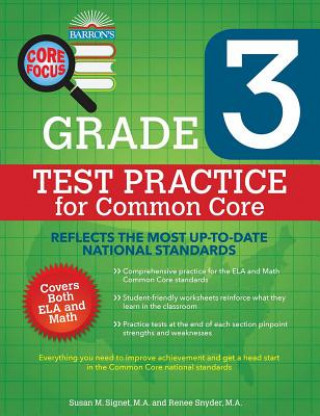 Barron's Core Focus Grade 3 Test Practice for Common Core