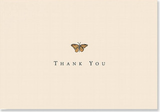 Thank You Notes Gold Butterfly