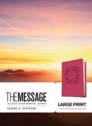 Message Large Print (Leather-Look, Dusty Rose Floral)