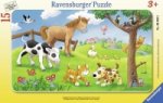 Knuffige Tierfreunde. Rahmenpuzzle 15 Teile