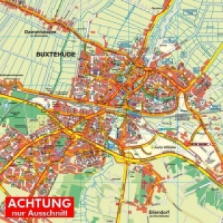 HARTMANN Posterplan Buxtehude 1 : 20.000 Stadtplan mit kpl. Stadtgebiet