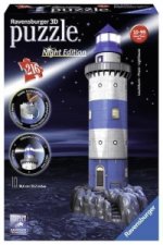 Leuchtturm bei Nacht. 3D-Puzzle 216 Teile