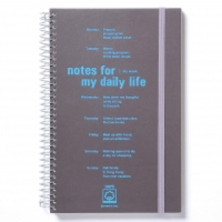 MARK'S Rindbound notebook, brown (grau-blau), Papier, liniert - Serie DAYS English