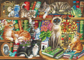 Puss in Books Jigsaw Puzzle (1000-Piece)