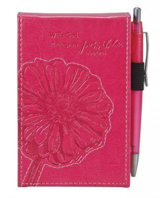 With God All Things Are Possible Lux-Leather Pocket Notepad: Pink [With Pens/Pencils]