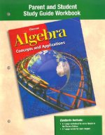 Algebra: Concepts and Applications: Parent and Student Study Guide Workbook