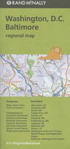 Folded Map Washington DC Baltimore MD Regional