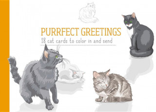 Purrfect Greetings: 18 Cat Cards to Color in and Send