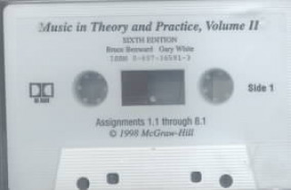 Audio Cassette Recorded Examples Volume II to Accompany Music in Theory and Practice, Volume II