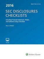 SEC Disclosures Checklists, (2016 Edition)