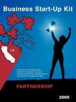 Business Start-Up Kit Partnership California 2005