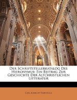 Der Schriftstellerkatalog des Hieronymus: Ein Beitrag zur Geschichte der altchristlichen Litteratur