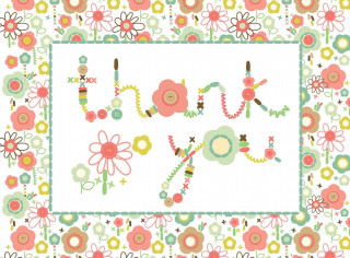Floral Letters Thank You Cards [With 12 Envelopes]