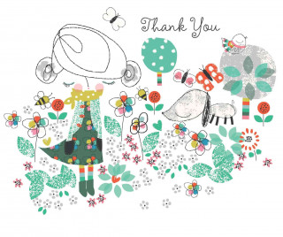 Girl and Dog Thank You Cards [With 12 Envelopes]