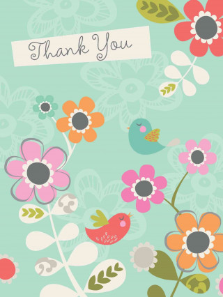 Flowers with Birds Thank You Cards [With 12 Envelopes]