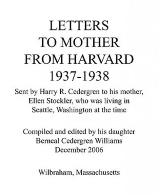 Letters to Mother from Harvard 1937-1938