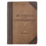 Journal Lux-Leather with Zipper Be Strong Joshua 1: 9