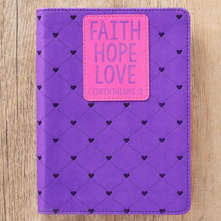 Journal Lux-Leather Faith Hope Love Purple 1 Cor 13