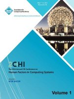 SIGCHI 2011 The 29th Annual CHI Conference on Human Factors in Computing Systems Vol 1