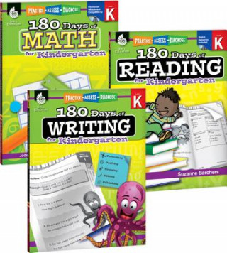 180 Days of Reading, Writing and Math for Kindergarten 3-Book Set