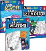 180 Days of Reading, Writing and Math for Fourth Grade 3-Book Set
