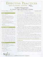 Effective Practices for Academic Leaders, Volume 2 Issue 9