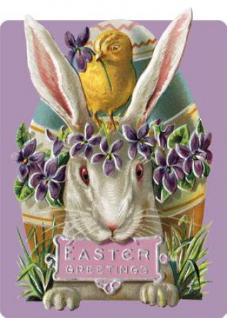 Easter Rabbit with Purple Flowers Blank Easter Card [With 6 Envelopes]