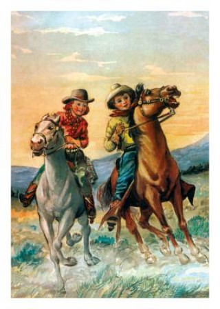 Cowboy and Cowgirl Riding the Range Birthday Card [With 6 Envelopes]