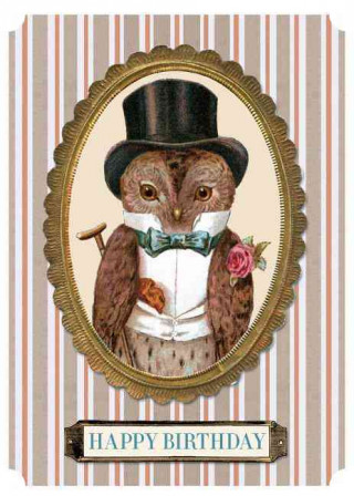 Elegant Owl Birthday Card