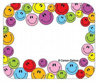 Multicolored Smiley Faces Name Tags