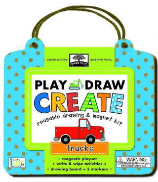 Green Start Play, Draw, Create Trucks: Reuseable Drawing & Magnet Kit