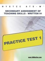 Nystce Ats-W Secondary Assessment of Teaching Skills -Written 91 Practice Test 1