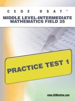Ceoe Osat Middle Level-Intermediate Mathematics Field 25 Practice Test 1