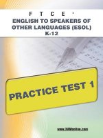 Ftce English to Speakers of Other Languages (ESOL) K-12 Practice Test 1