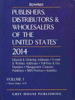 Publishers, Distributors & Wholesalers in the Us 2 Volume Set, 2014: 2 Volume Set