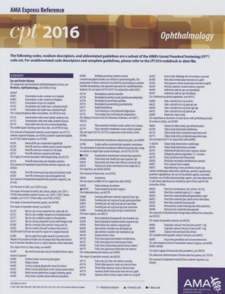 CPT 2016 Express Reference Coding Card Ophthalmology