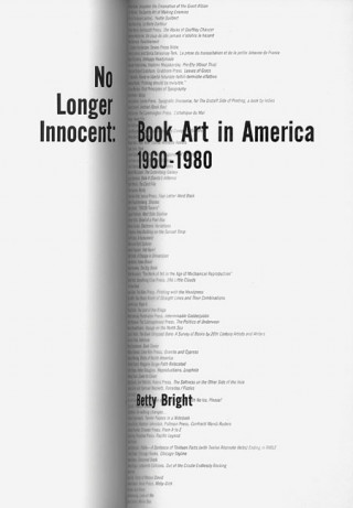 No Longer Innocent: Book Art in America: 1960-1980