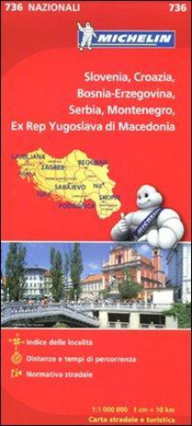 Slovenia, Croazia, Bosnia-Erzegovina, Serbia, Montenegro, Ex Rep Yugoslava di Macedonia 1:1 000 000