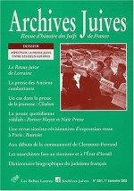 Archives Juives N36/1: Aspects de La Presse Juive Entre Les Deux Guerres