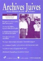 Archives Juives N37/2: L'Affaire Finaly. Pistes Nouvelles