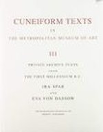Corpus of Cuneiform Texts in the Metropolitan Museum of Art III: Private Archive Texts from the First Millennium B.C.